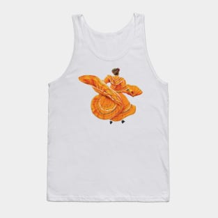 Orange Ballet Folklórico Dancer (Baile Folklórico) Tank Top